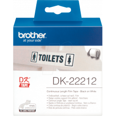 Brother DK-22212 - White Film Self-Adhesive Continuous Original Tape - 62 mm X 15.24 Meters Roll